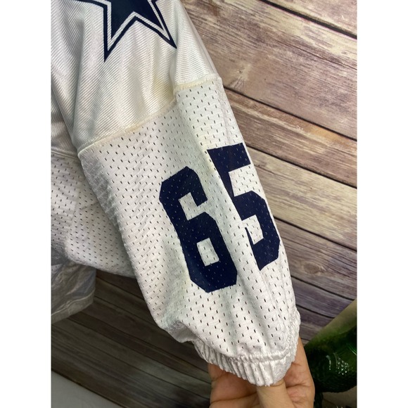 Dallas Cowboys Jersey Youth Large #65 Short Sleeve Football White Blue - Picture 9 of 11